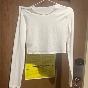 white cropped long sleeve